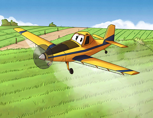 Header in a wheat field