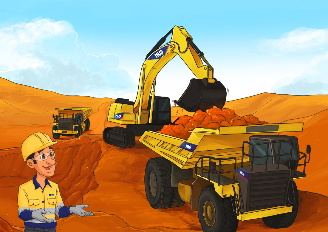 Trucks at a mine site in WA