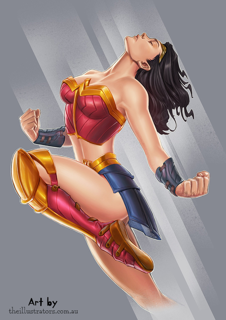 Comic book poster of Wonder Woman