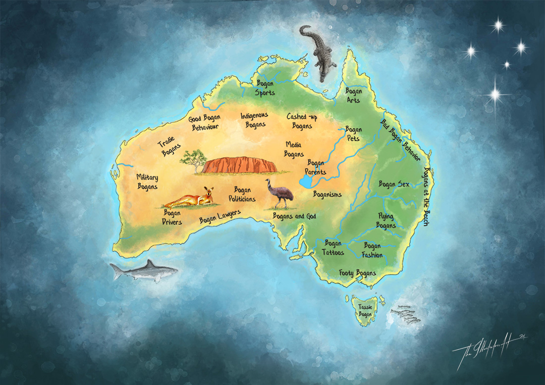 Map of Australia illustration showing Uluru and major rivers.