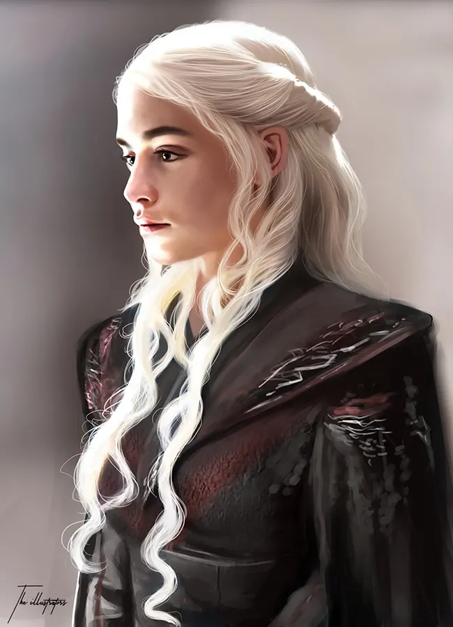 Daenerys Targaryen realistic illustration