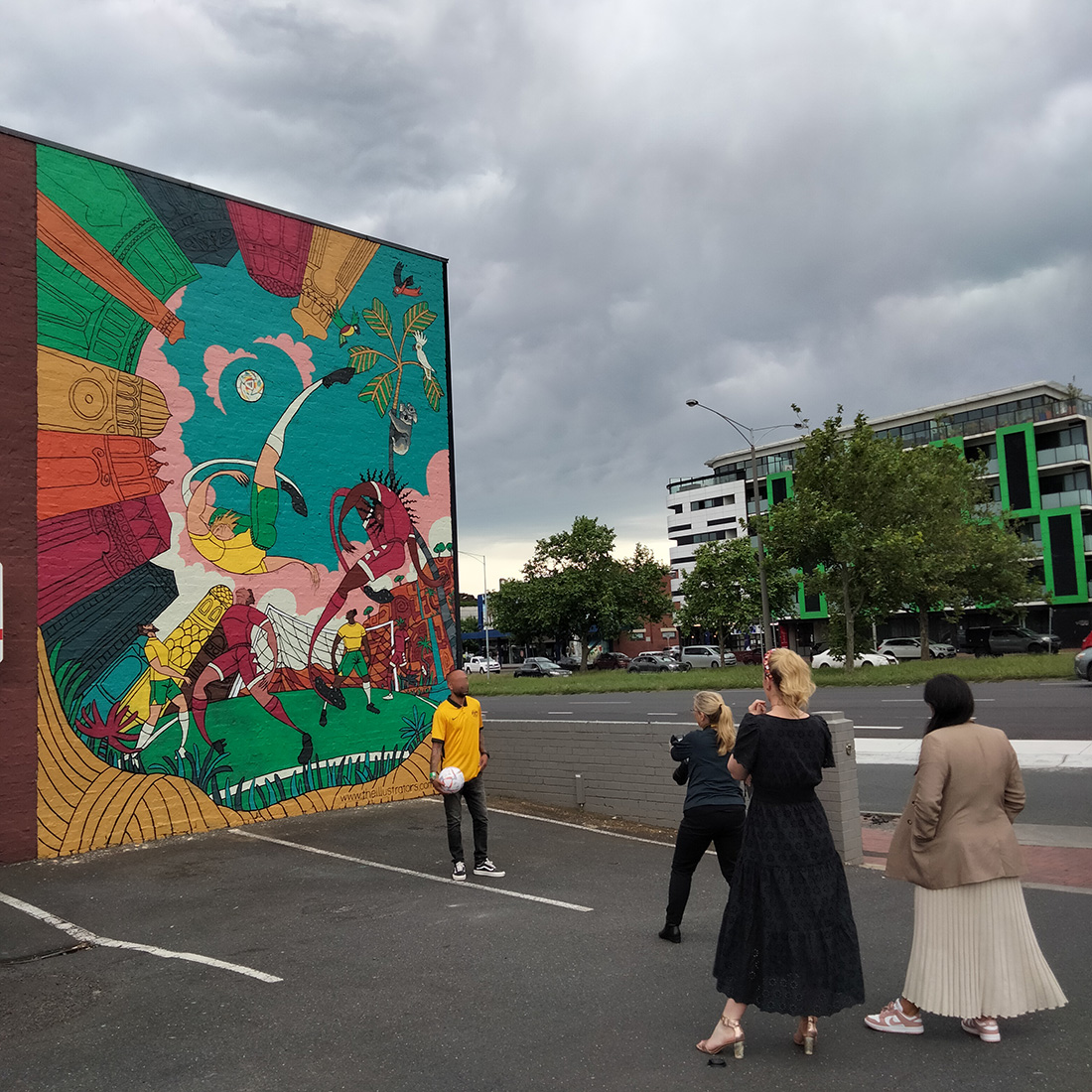 World Cup wall mural in Melbourne