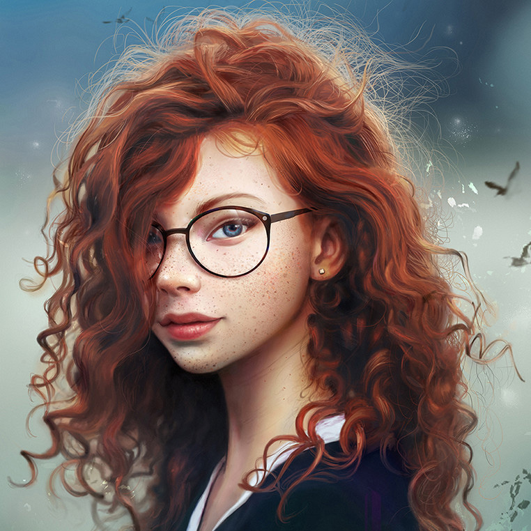 Portrait of red haired girl