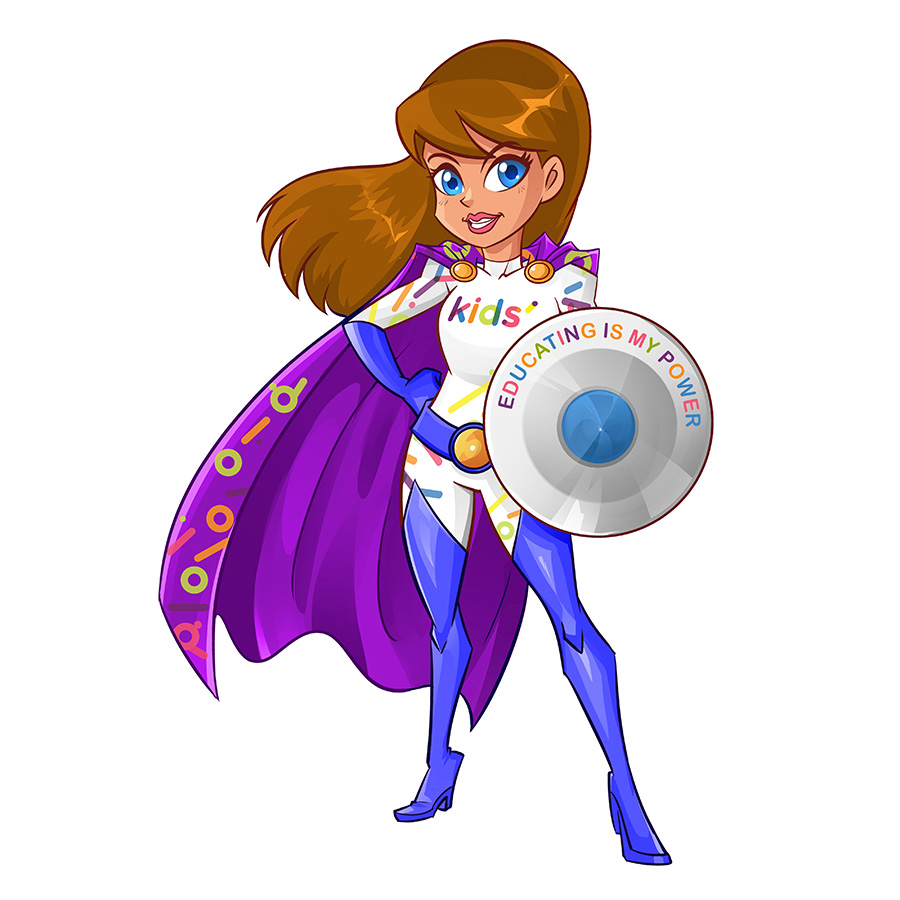Female super hero illustration for KEL