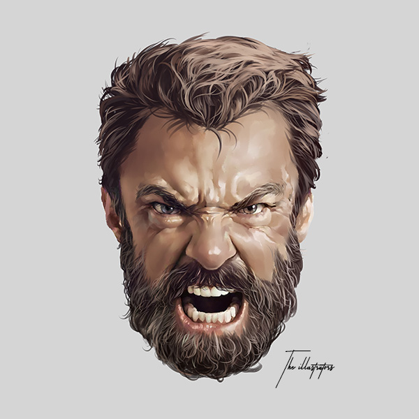 Wolverine caricature portrait