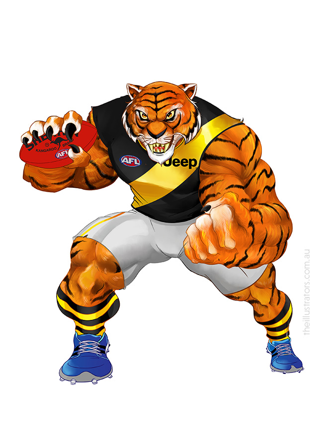 Richmond Tigers cartoon illustration